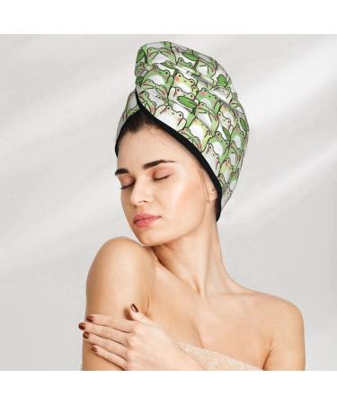 Cute Frog Microfiber Hair Towel - Super Absorbent Coral Velvet Wrap for Long & Curly Hair - Quick Dry Cap for Women - Buy Online on GoSupps.com