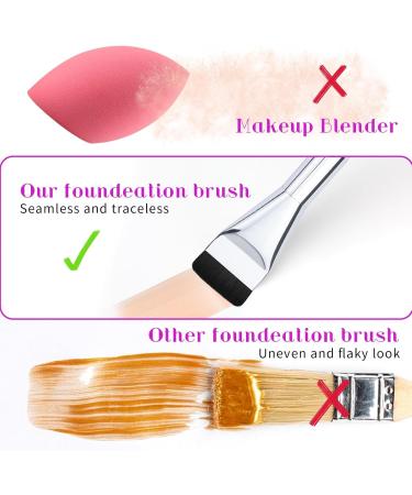 Bcenoilua Foundation Brush Travel Size Super Thin Liquid Foundation Brush Traceless Makeup Foundation Brush Set for Liquid and Cream Foundation Concealer Brush Makeup Brushes 2 Piece Silver - Buy Online on GoSupps.com