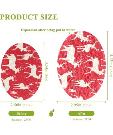 3-Pack Cleaning Kitchen Sponges Oval Reindeer Red Kitchen Cellulose Dishwashing Wood Pulp Cotton - Buy Online on GoSupps.com