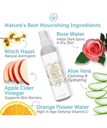 Era Organics Hydrating Face Toner - Anti-Aging Moisturizing Formula with Rose Water Apple Cider Vinegar & Witch Hazel for Women - Buy Online on GoSupps.com