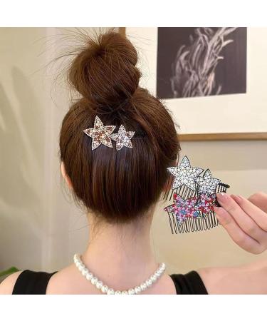 Hair Comb Clips - Shape Hair Finishing Fixer Comb | ABS Upside-Down Comb Hairpin Pentagram Hairpin Hair Finishing Fixer Comb Bridal Hair Pins Hair Accessories For Girls Women - Buy Online on GoSupps.com