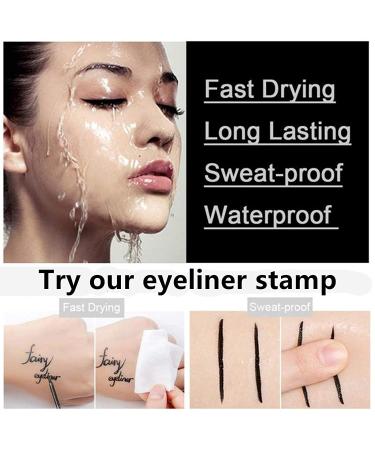 Double-Headed Eyeliner Stamp Winged Waterproof | Smudge-Proof 4 Pens Eyeliner Stamp - Perfect Cat Eye | Long-Lasting Liquid Liner - Hypoallergenic & Easy to Use (Heart/Moon/Star/Flowers) - Buy Online on GoSupps.com