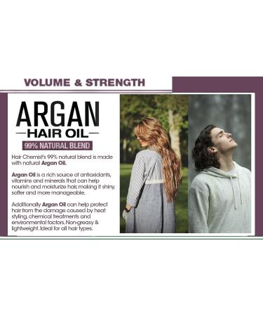 Hair Chemist Argan Oil Hair Oil - 99% Natural Volume & Strength Formula | 7.1 oz - Buy Online on GoSupps.com
