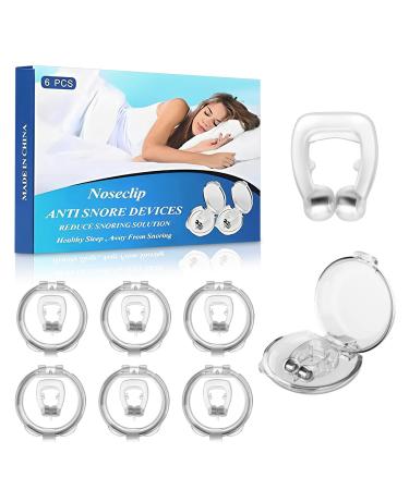 Anti Snoring Devices Comfortable Silicone Magnetic Snore Stopper Anti Snoring Nose Clip Quieter Restful Sleep Help Stop Snoring - 6PCS