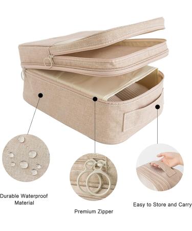 Travel Shoe Bag Organizer - Fits 3 Pairs of Shoes - Light Brown Medium Size - Buy Online on GoSupps.com
