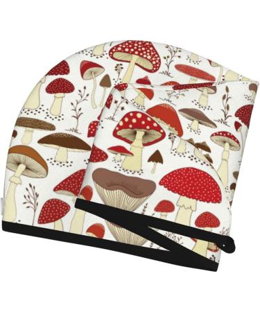 Buy Cartoon Mushrooms Microfiber Hair Towel - Super Absorbent Coral Velvet Wrap for Women | Quick Dry for Long Curly & Thick Hair - Buy Online on GoSupps.com
