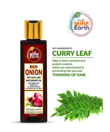 Indie Earth Red Onion Oil for Hair Loss - Argan, Jojoba & Rosemary - 200ml - Buy Online on GoSupps.com