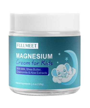 Magnesium Cream for Kids Soothes Anxiety & Relaxation with Chamomile Aloe Vera Shea Butter Magnesium Cream for Sleep Safe for Kids(4 oz)