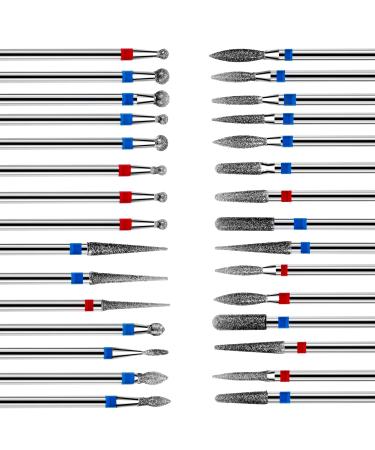 Lusofie diamond nail drill set 30 pieces of nail miller bit electrical nail drill nail manicure pedicure distant tool for acrylic nails salon home nail care nail bit set