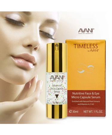 Timeless by AVANI Nutritive Face & Eye Micro Capsule Serum with Dead Sea Minerals & Plant Extracts | Vitamin A, C & E | Smooth & Hydrating Formula - 1 fl. oz - Buy Online on GoSupps.com
