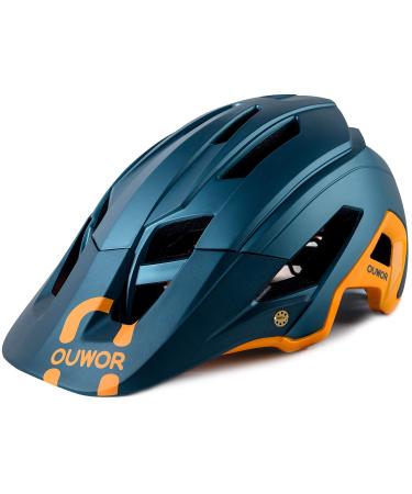 OUWOR Mountain Bike MTB Helmet for Adults and Youth Blackish Green Large: 56-61 cm / 22-24 inch