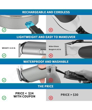 PRITECH Rechargeable Hair Trimmer for Men, Women & Kids - Waterproof Cordless Grooming Kit - Buy Online on GoSupps.com