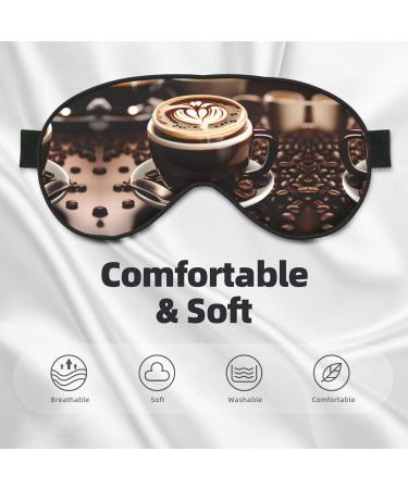 SSIMOO Hot Coffee Eye Mask - Double-Sided Coffee Bean Print Soft & Light Blocking for Better Sleep - Buy Online on GoSupps.com