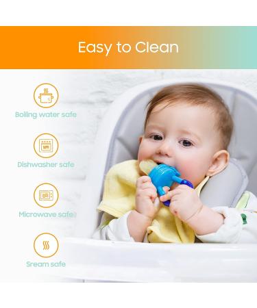 CHILLAX Fruit Feeder Pacifier Teether Toys - Set of 2 | Non-BPA Silicone Teethers for Babies | Easy-to-Grip & Dishwasher-Safe | Ideal for Infants 6+ Months | 4.15x2.03 - Buy Online on GoSupps.com