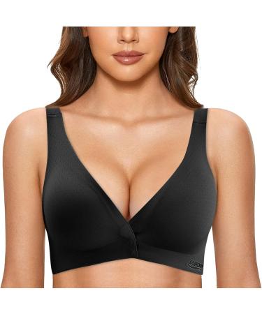 2024 Women's Front Closure Racerback Plus Size Underwire Bra - Full Coverage Black XL - Buy Online on GoSupps.com