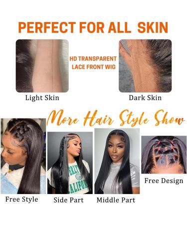 ALIPOP 5X5 HD Lace Front Human Hair Wig 22 Inch Brazilian Silk Straight Deep Parting Glueless Wig for Women - Pre-Plucked & Transparent Lace Frontal - Buy Online on GoSupps.com