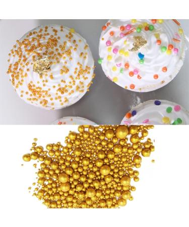 Buy Edible Gold Sprinkles - Stray Gold Crunchy Sugar Pearls 130g | Perfect for Valentine's Day Birthdays & Weddings - Gourmet Cake Decoration - Buy Online on GoSupps.com