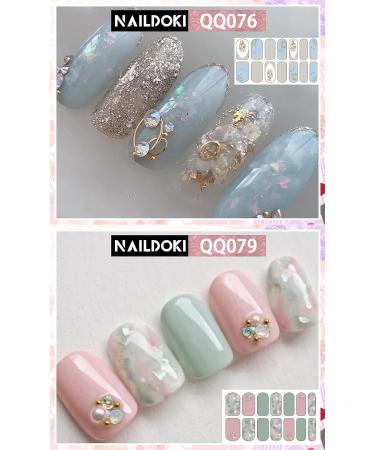 NAILDOKI Nail Stickers 12 Sheets x 14 Pieces Full Wraps Nail Polish Strips Self-Adhesive Gel Nail Art Decals for Women Girls - Buy Online on GoSupps.com
