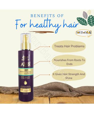 Eva Hair Clinic Gold Argan Heat Protection Spray - 6.76 oz (200ml) - Protects, Repairs, and Adds Shine - For All Hair Types - Buy Online on GoSupps.com