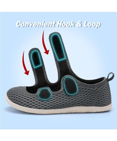 Besroad Adjustable Wide Diabetic Slippers - Lightweight Non-Slip Sneakers Sandals for Women/Men - Light Gray - Size 8.5-9.5 Women/6.5-7.5 Men - Buy Online on GoSupps.com