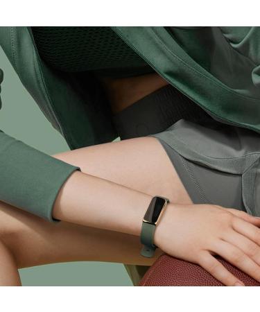 Amzpas  Soft Silicone Wristband Replacement Strap for Fitbit Luxe Bands - 4 Pack - Black & Starlight & Abyss Blue & Avocado Green - Buy Online on GoSupps.com