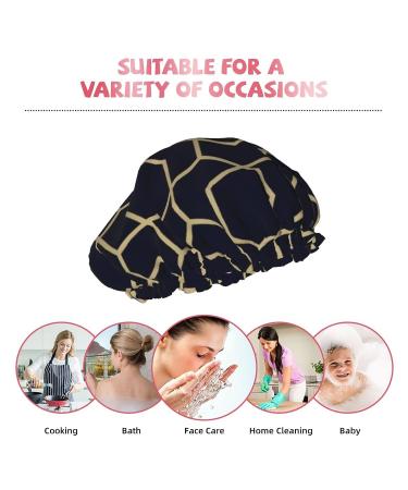 Geometric Lines Printed Shower Cap - Waterproof Bath Cap for Women - Buy Online on GoSupps.com