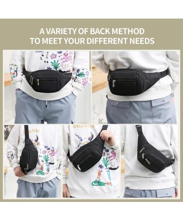 Dual-Use Crossbody Fanny Pack for Men & Women | Large Waist Bag & Hip Bum Bag | Adjustable Strap for Outdoors, Travel, Running | Black - Buy Online on GoSupps.com