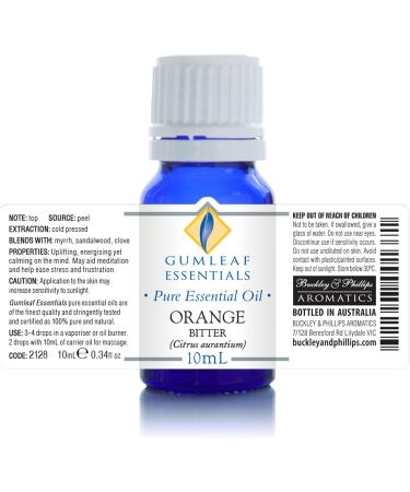 Gumleaf Essentials Orange Bitter Essential Oil - 0.34fl oz Cruelty Free & Vegan 100% Pure & Natural - Buy Online on GoSupps.com