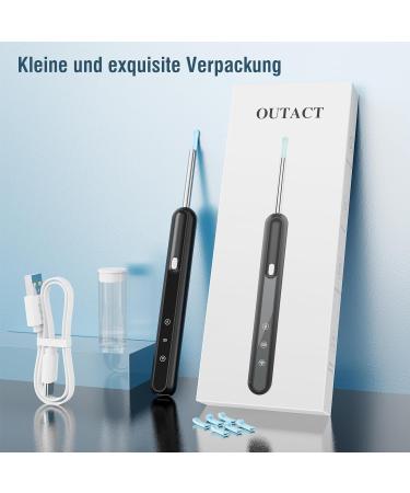 Outact 1080p HD Ear Wax Removal Otoscope - Waterproof Ear Cleaner with 6 LEDS & 6 Ear Spoons for iPhone iPad & Android - Buy Online on GoSupps.com