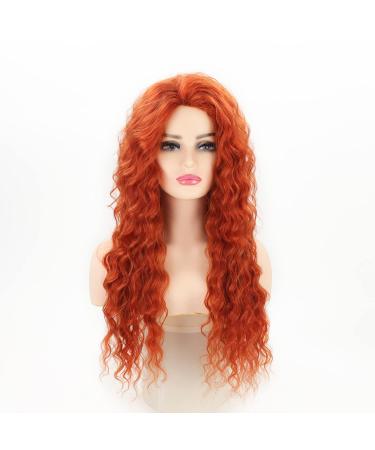 Fencca Auburn Long Curly Synthetic Wig for Women - Free Part Full Wavy Hair Replacement - Buy Online on GoSupps.com