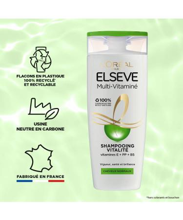 L'Or al Paris Elseve 2in1 Multi-Vitamin Revitalizing Shampoo for Normal Hair Enriched with Vitamins E + PP + B5 1 Unit - Buy Online on GoSupps.com
