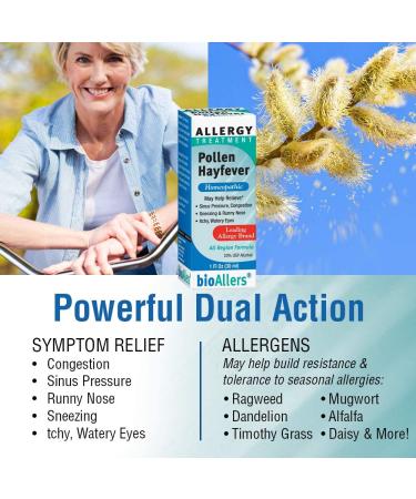 bioAllers Pollen Hayfever Allergy Treatment - Homeopathic Relief for Sneezing, Congestion & Itchy Eyes | 1 Fl Oz - Buy Online on GoSupps.com
