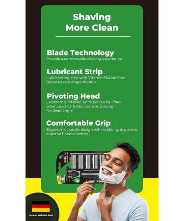 Buy XMicro Razors for Men - 1 Razor & 7 Blade Refills | German Stainless Steel Vitamin E & Aloe for Smooth Irritation-Free Shaving - Buy Online on GoSupps.com