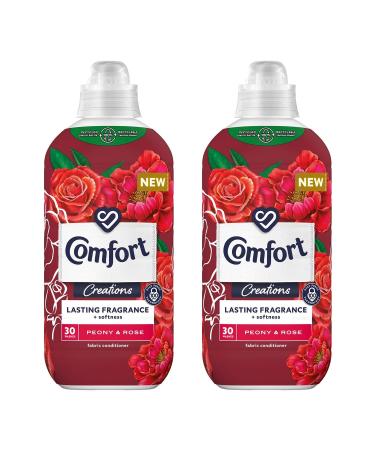 Comfort Creation Concentrated Fabric Conditioner with 100 Days of Long Lasting Fragrance and Softness Intense Liquid Fabric Softener 30 Washes 900 ml (Peony & Rose Buy 2)