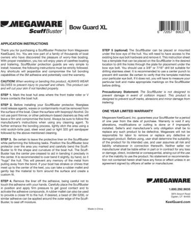MEGAWARE KEELGUARD ScuffBuster XL Bow Guard with Notch - 9 x 8.75 - 3M Adhesive - 316-Stainless Steel - Buy Online on GoSupps.com