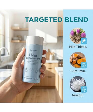 Liver Balance Supplement, 120 Vegetarian Capsules, Daily Metabolism & Wellness Support with Silymarin, Turmeric & Inositol - Buy Online on GoSupps.com