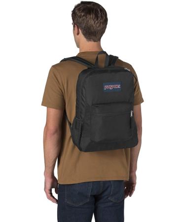 JanSport Cross Town School Backpack - Black | 17 x 12.5 x 6 | Simple Bookbag for Girls, Boys, Adults | 1 Main Compartment, Front Utility Pocket | Premium School Accessories - Buy Online on GoSupps.com