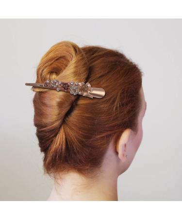 2pcs Boho Iris Dragonfly Hair Clips - Long Duckbill Beak Gold Tone Metal Hair Accessories for Women - Buy Online on GoSupps.com