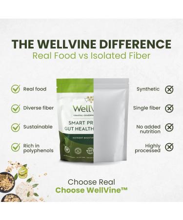 WellVine Premium Smart Prebiotic Gut Health Supplement Powder for Men & Women | Digestive Support & Gut Health With 100% Upcycled Chardonnay Grapes | Plant-Based Gluten and Allergen-Free | 4.75Oz - Buy Online on GoSupps.com
