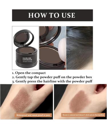 Hairline Powder Hair Shadow Powder Dark Gray Hair Root Dye Shadow Cover Hair Root Concealer For Makeup for Men and Women Hair Root Dye with Mirror and Puff Dark Brown - Buy Online on GoSupps.com