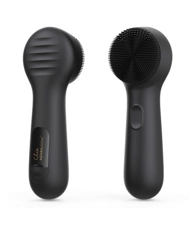 Silicone Face Scrubber N graCoola CLIE 2.0 Facial Cleansing Brush Rechargeable Waterproof Face Scrub Brush for Cleansing Exfoliating Massaging Electric Facial Exfoliator for Women & Men - Black