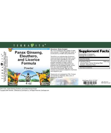 Panax Ginseng Eleuthero and Licorice Formula Powder (4 oz ZIN: 517247) - 3 Pack - Buy Online on GoSupps.com