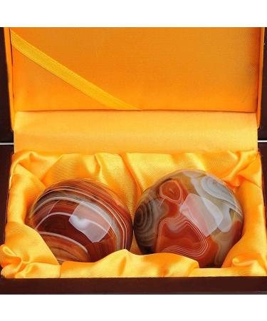 Baoding Balls Set - Natural Agate Stress Relief Massage Balls for Fitness & Health | Chinese Exercise Handballs - Buy Online on GoSupps.com
