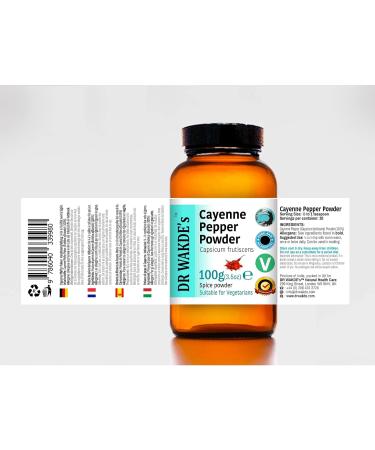 Organic 100g Cayenne Pepper Powder - Pure Raw & Dried Capsicum frutescens | Ayurvedic Herb | Vegan | Same Day Dispatch - Buy Online on GoSupps.com