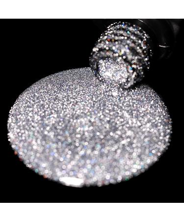 Glitter Gel Nail Polish Silver Nail Polish Sparkly Shiny Nail Art Nail Gel Polish Soak Off Uv Led Glitter Nail Polish Gel Nail Art Starter DIY For Women Party Salon Home Use 10ml (#01) - Buy Online on GoSupps.com
