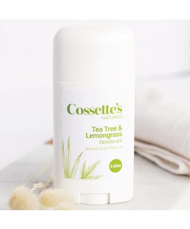 Cossette's Naturals - Natural Deodorant for Men and Women Aluminum Free w/Essential Oils (Tea Tree & Lemongrass 2.65 oz (1 Pack)) Tea Tree & Lemongrass 1 Count (Pack of 1) - Buy Online on GoSupps.com