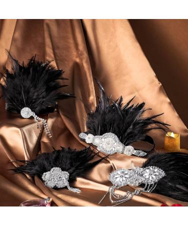 Patelai 4 Pcs Halloween Flapper Headband Set - Vintage 1920s Rhinestone Headpiece for Women - Buy Online on GoSupps.com