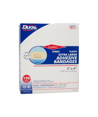 Buy Dukal XLG Plastic Adhesive Bandages - Sterile 2 x 4 (Pack of 2400) | International Shipping Available - Buy Online on GoSupps.com