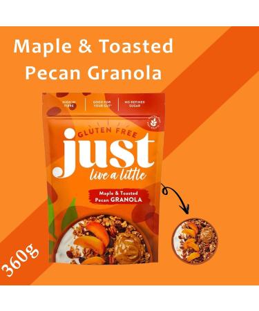 Just Live Little Gluten Free Granola Pick N Mix - Choose From 4 Flavours | Cocoa Toasted Hazelnut Maple & Toasted-Pecan Peanut Butter & Apple Raspberry Coconut Cashew Granola-360g - Pack of 4 - Buy Online on GoSupps.com