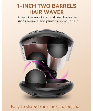 Buy ANWA Double Barrel Hair Waver Crimper Tool - 1 Inch Ceramic Curling Iron for Beach Waves - International Shipping Available - Buy Online on GoSupps.com